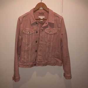pink denim jacket